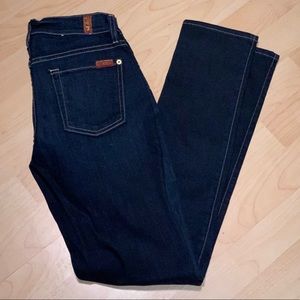 7 For All Mankind The Slim Cigarette Dark Skinny Jeans Size 25